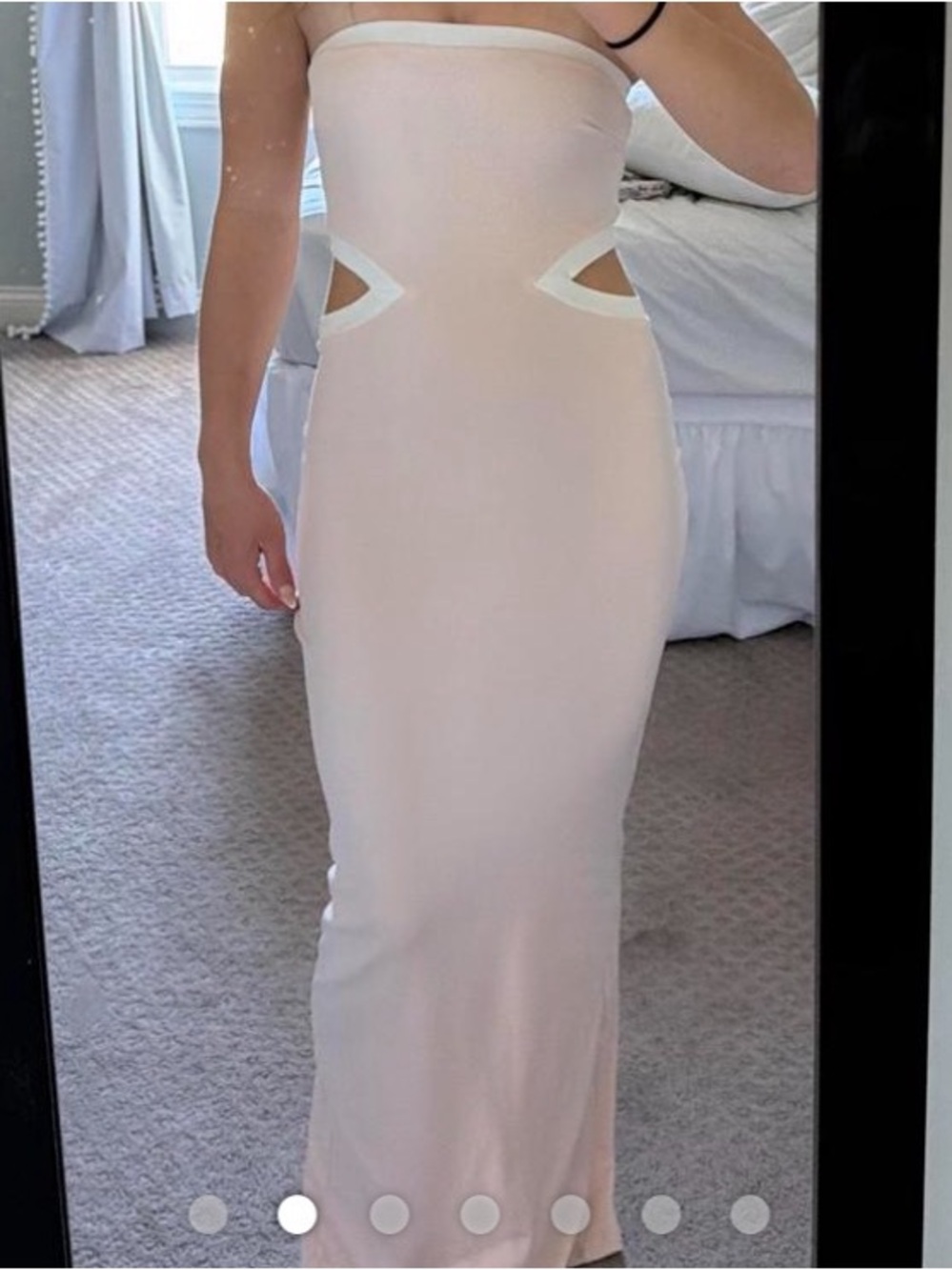 Princess Polly Strapless Cutout Maxi Dress in Blush size 4